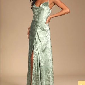 Sage silk maxi